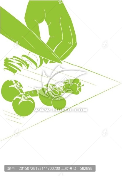 手繪切菜圖