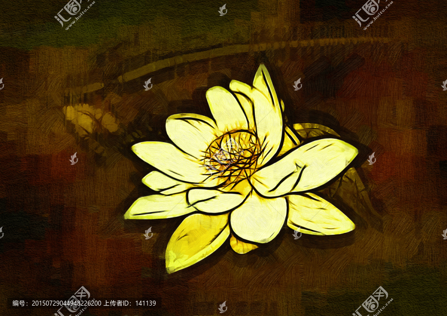 荷花抽象油畫(huà)
