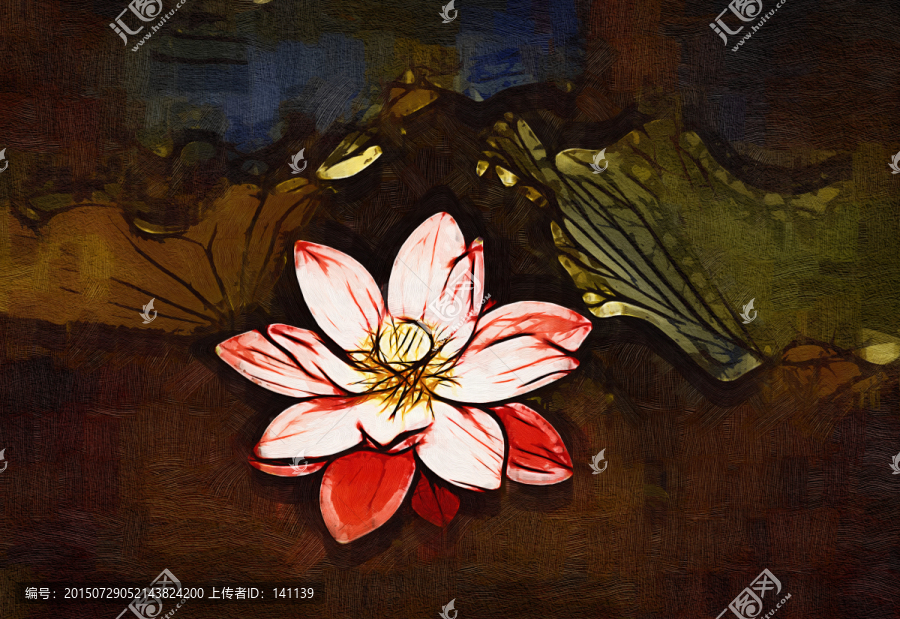 荷花抽象油畫(huà)
