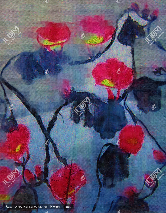 油畫,花