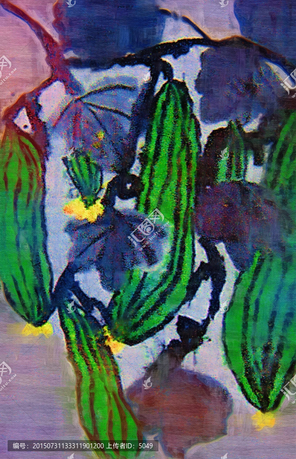 油畫,絲瓜
