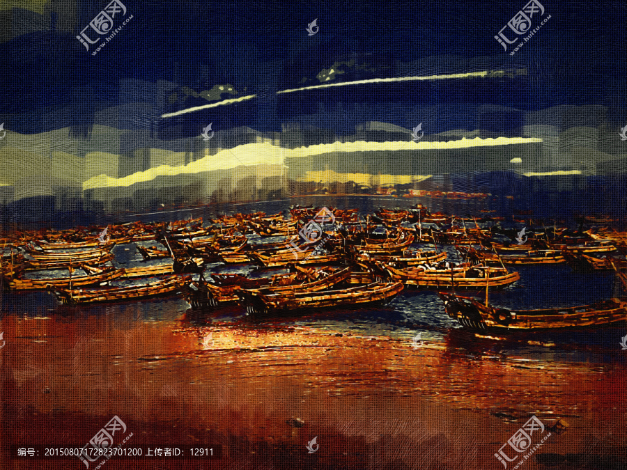 船,風(fēng)景油畫