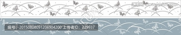 矢量蝴蝶花邊