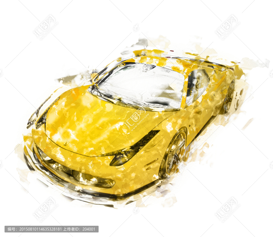賽車,水彩畫,分層
