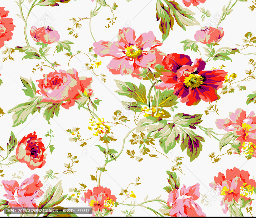 印花,背景,花型,花卉,花