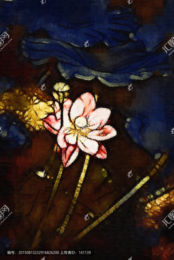 荷花抽象油畫(huà)