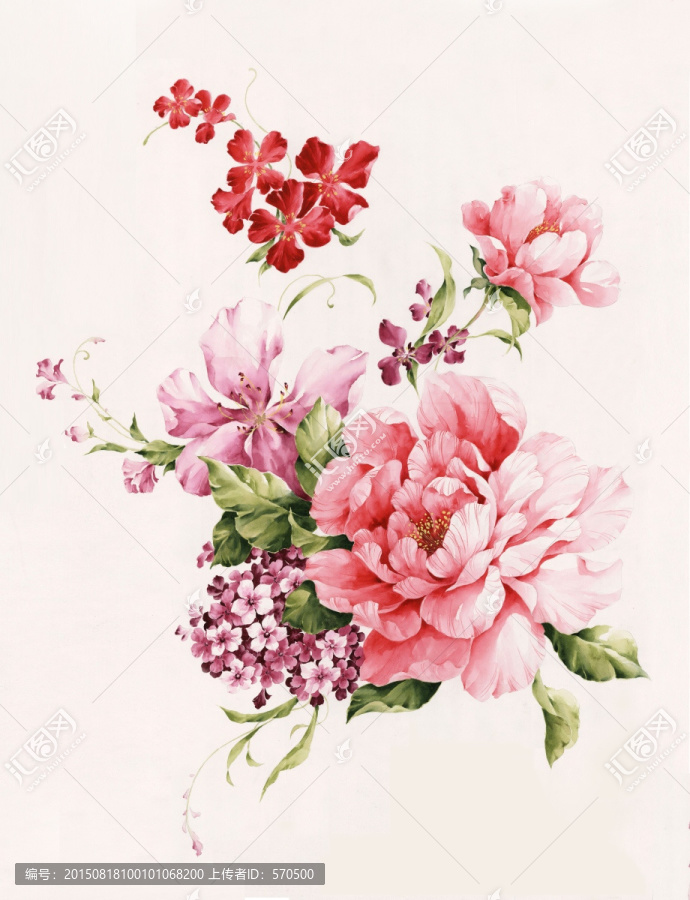 水彩,花卉,面料印花,手繪花
