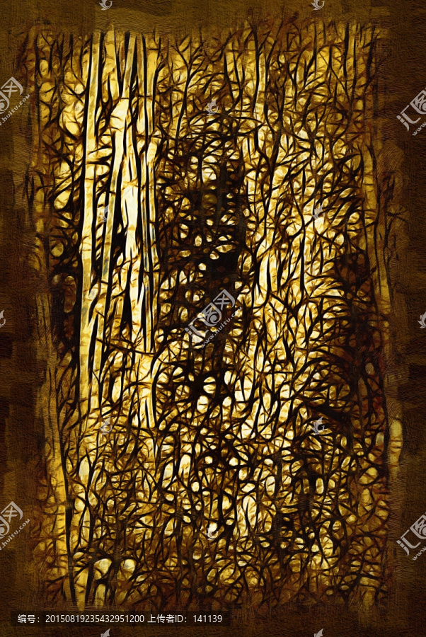 竹林抽象油畫