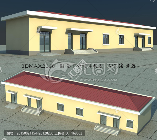 1層平房3D模型效果圖