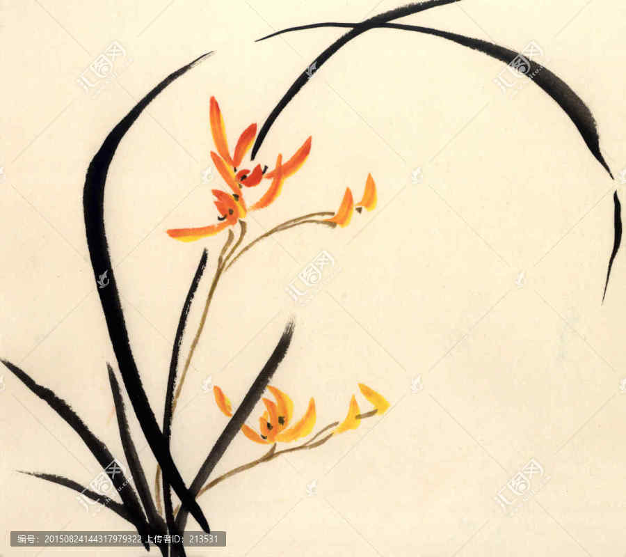 國畫,蘭花