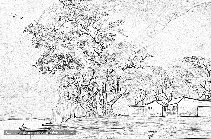 白描,水鄉(xiāng)