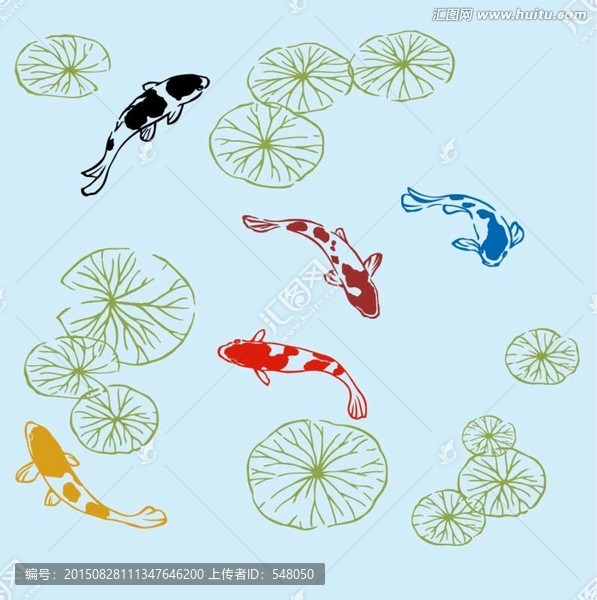 荷塘游魚