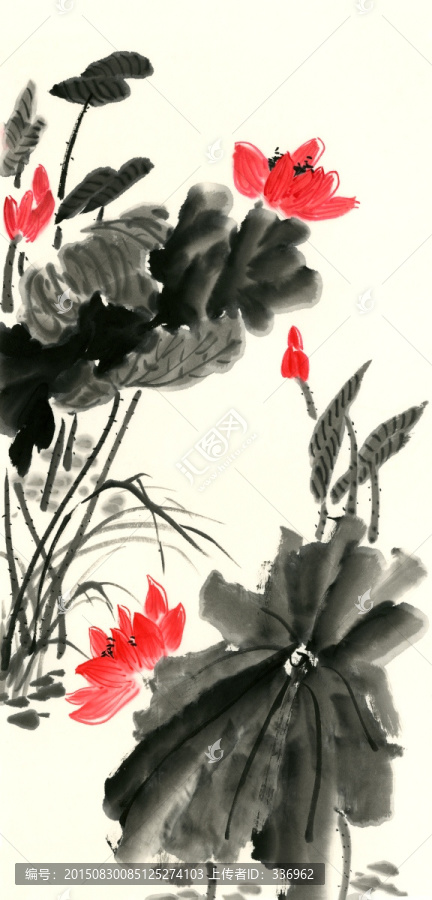 国画荷花,装饰画