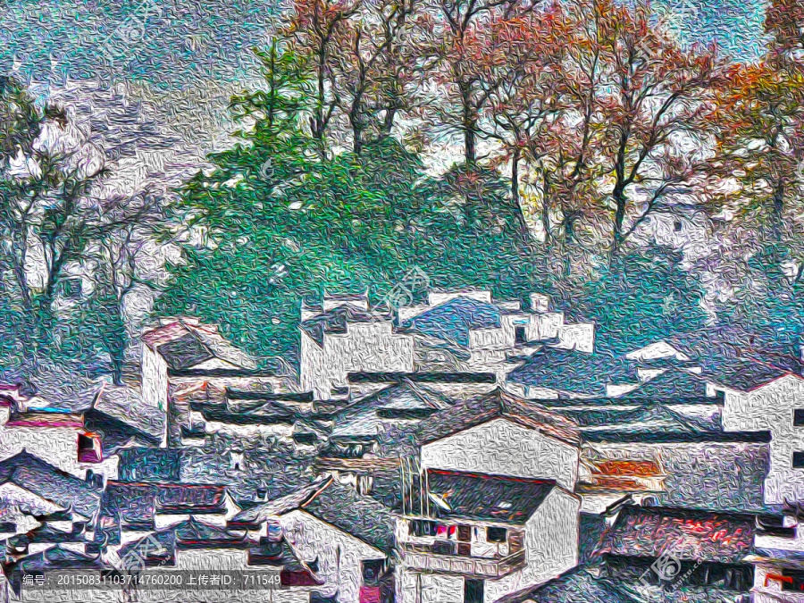 風景裝飾畫,婺源秋色