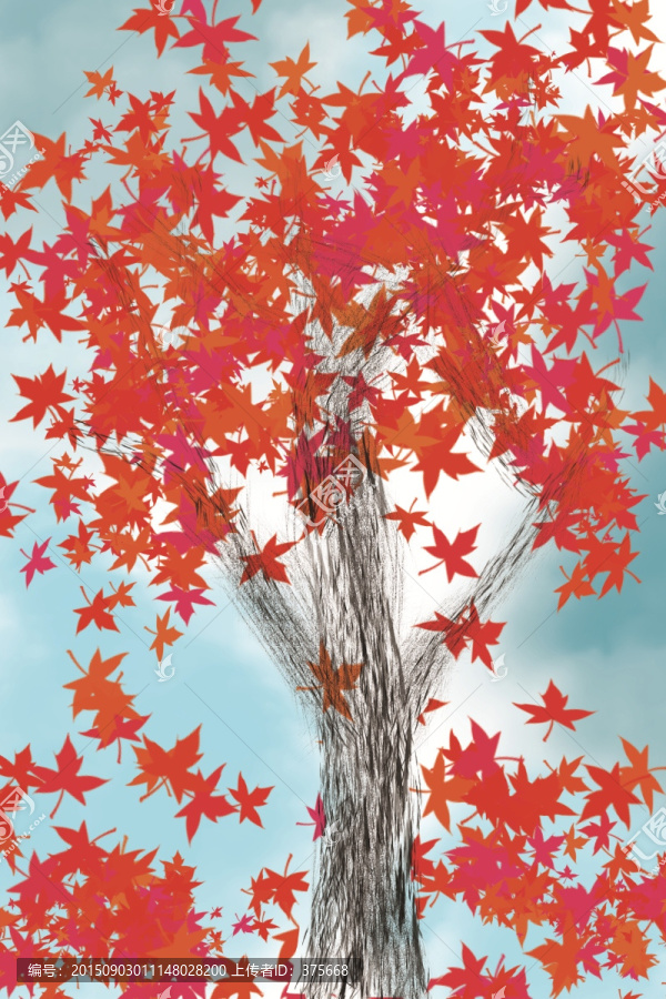 紅色楓葉裝飾畫