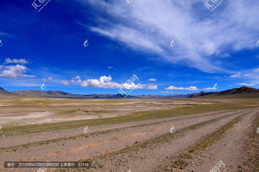 西藏风光,高原草原,蓝天白云