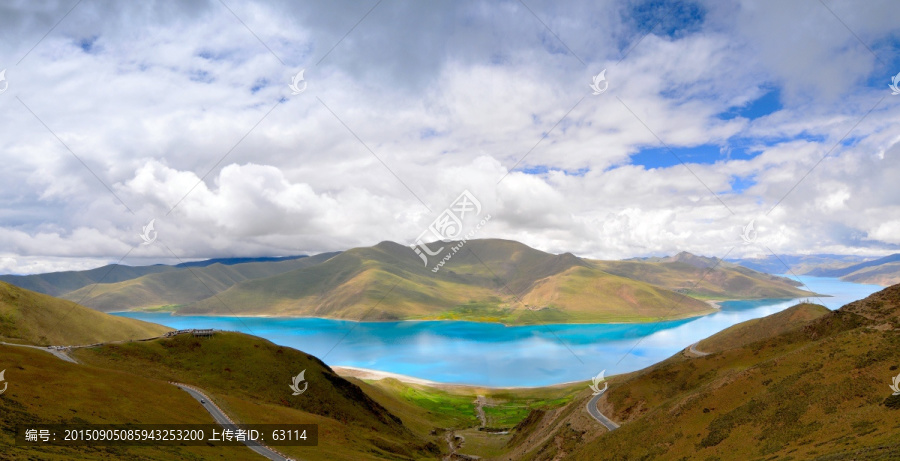 西藏风光,湖光山色,蓝天白云