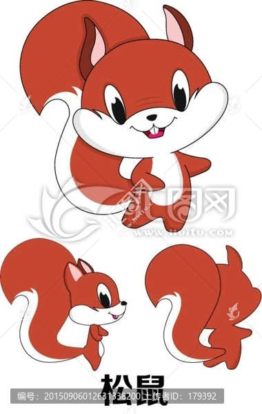 松鼠卡通三視圖