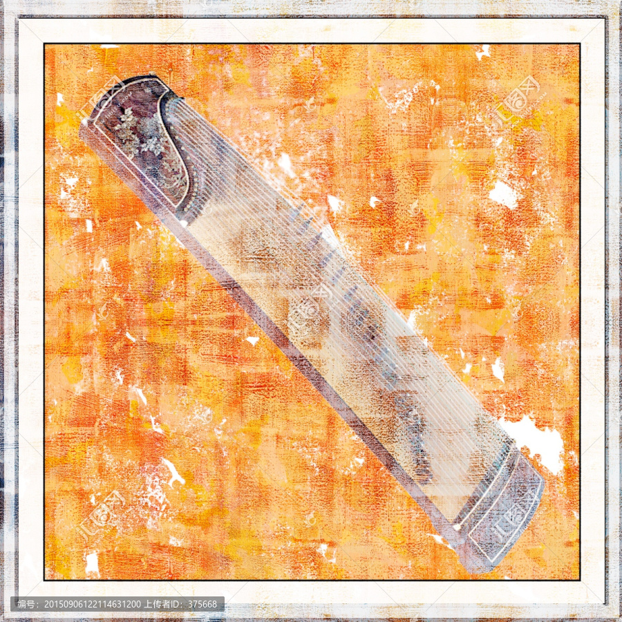 古箏復(fù)古裝飾畫(huà)
