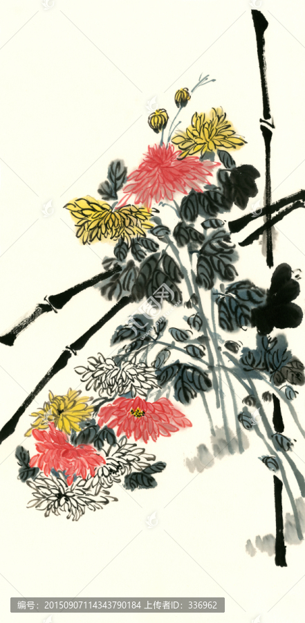 國(guó)畫(huà)菊花,裝飾畫(huà)