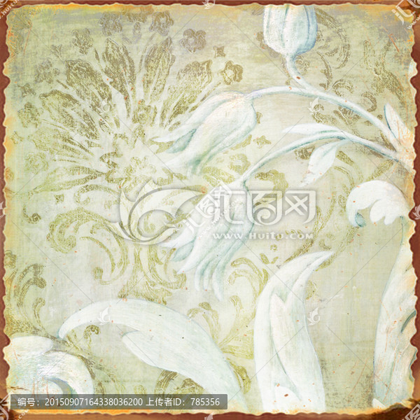 復(fù)古工藝花紋,花卉