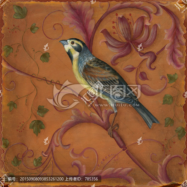 歐美復(fù)古鳥類裝飾畫