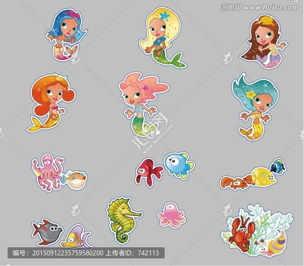 美人魚矢量圖