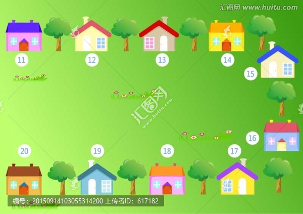 房子的編號,幼兒園教材圖片素
