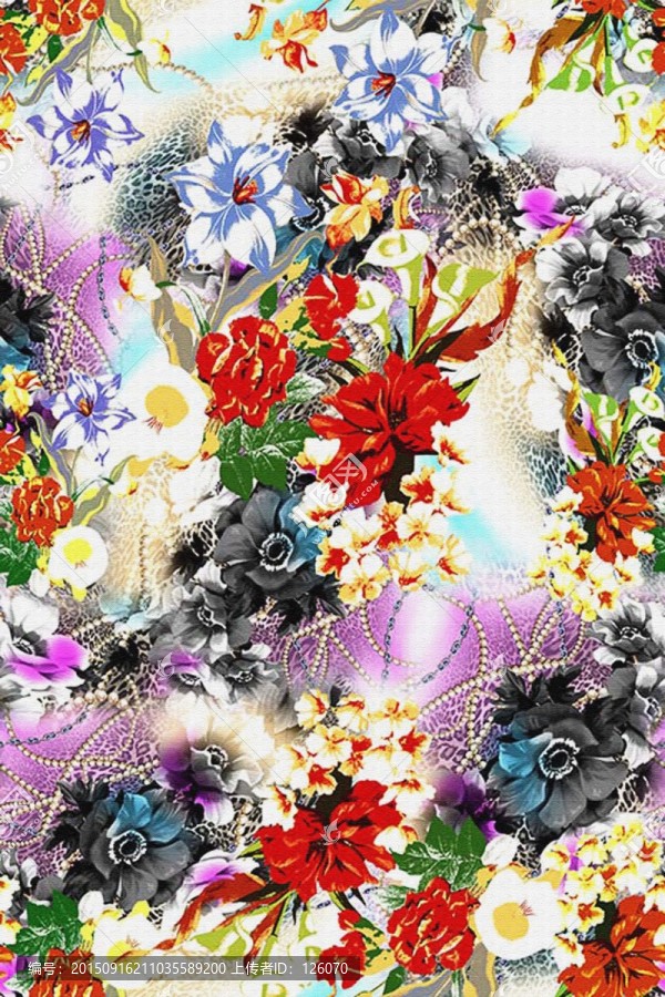 數(shù)碼花卉花紋