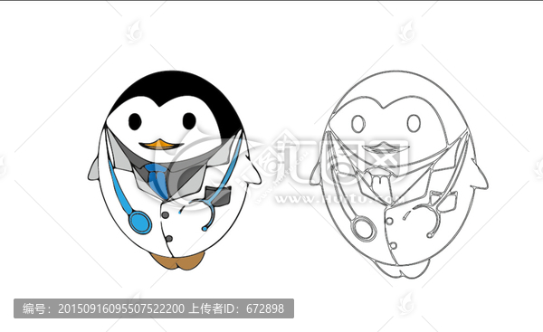 企鵝醫(yī)生卡通圖