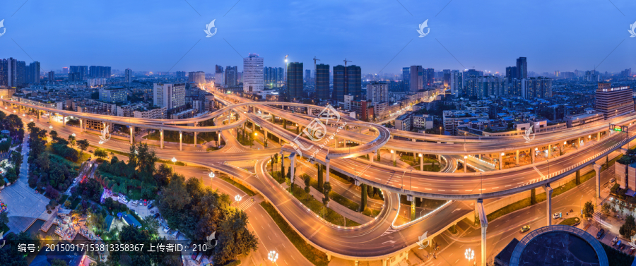 成都营门口立交桥夜景全景图