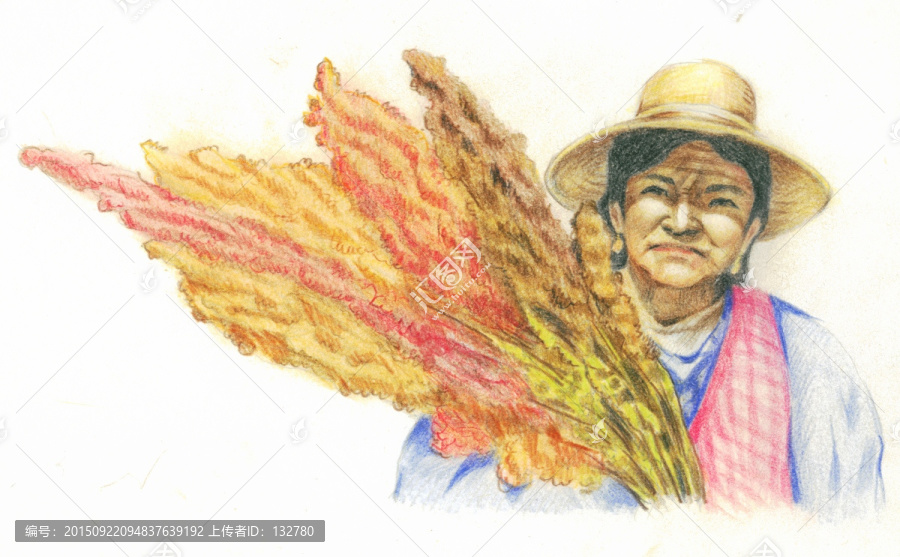 手繪原創(chuàng)秘魯老農(nóng)