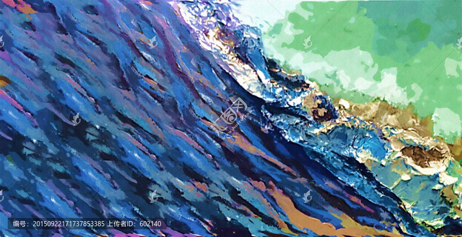 海浪抽象裝飾畫(huà)
