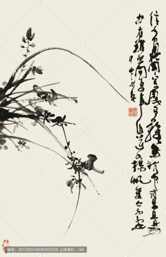 水墨蘭花