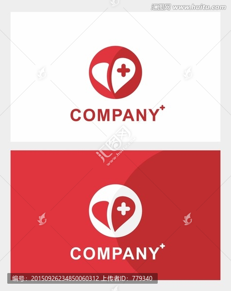 红色爱心清新logo