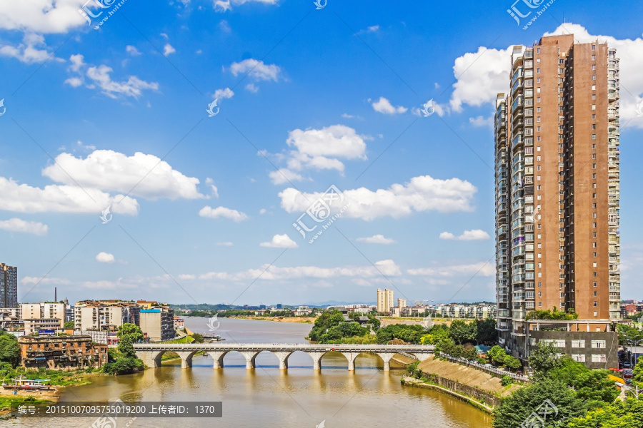 草桥,石鼓区全景,现代建筑