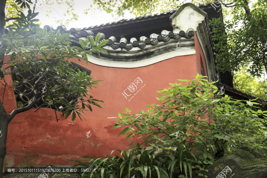 都江堰二王庙,红墙