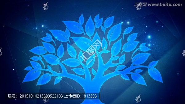 藍(lán)色高光樹形背景素材