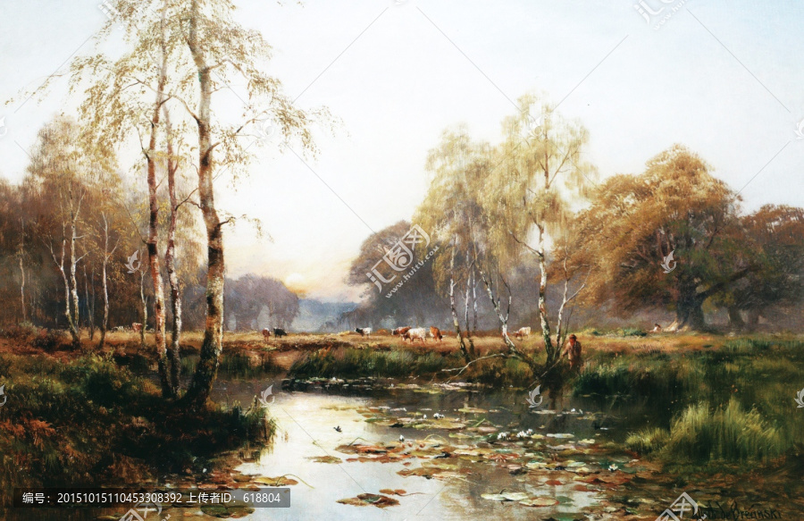 風(fēng)景油畫,睡蓮花開