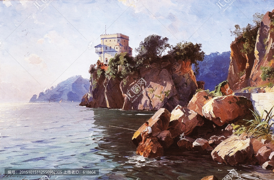 風(fēng)景油畫,地中海沿岸的風(fēng)景