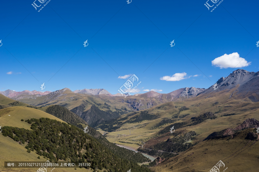 澜沧江上游河谷,牧区,山峦起伏