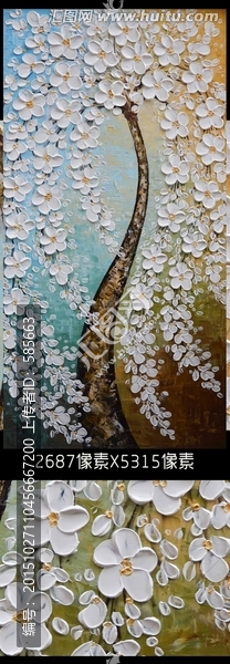 高清油畫純白發(fā)財(cái)樹（不分層）