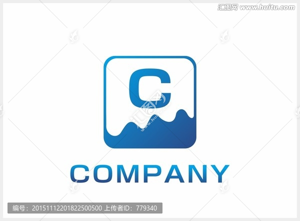 矢量藍色C字母logo出售