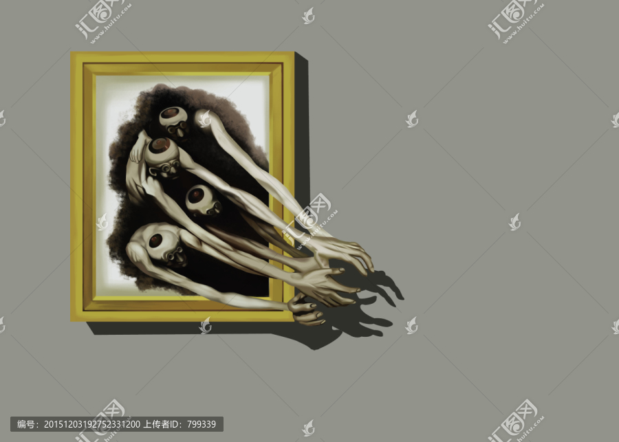 3D畫展手繪恐怖鬼手