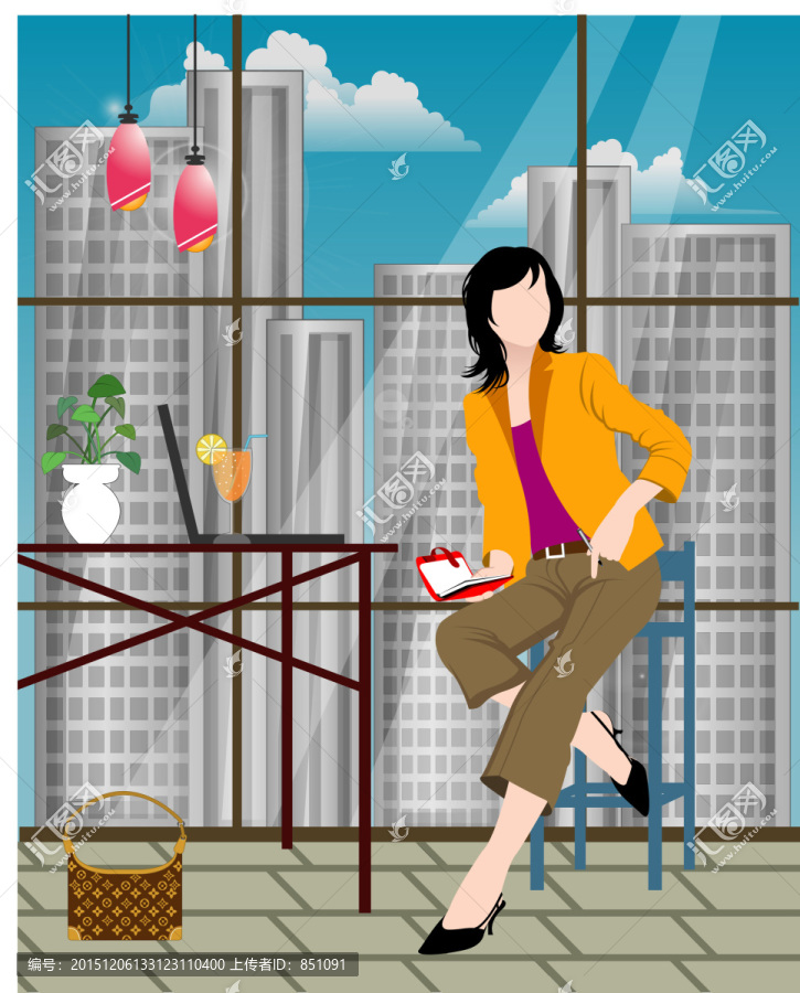 商務女性卡通人物