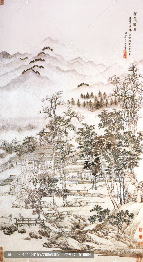 王翚,溪堂詩思圖