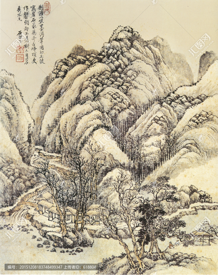 山水国画,王翚,仿古山水图