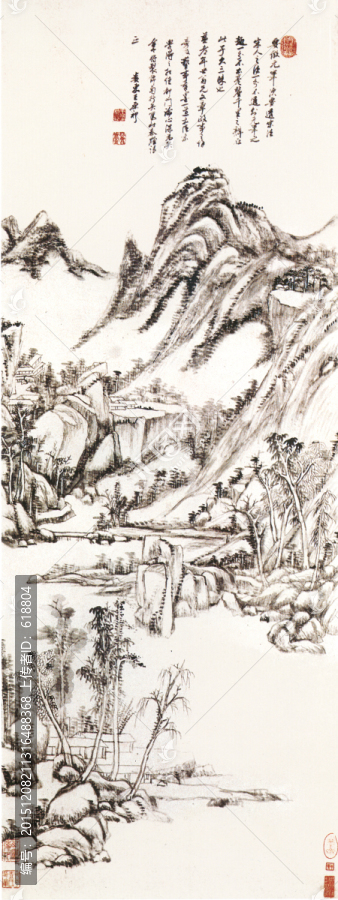 山水畫,清初四王,大癡山水圖