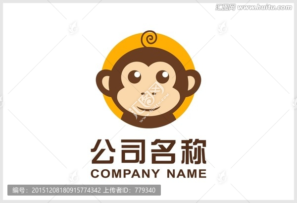 可愛猴子logo,標(biāo)志設(shè)計(jì)