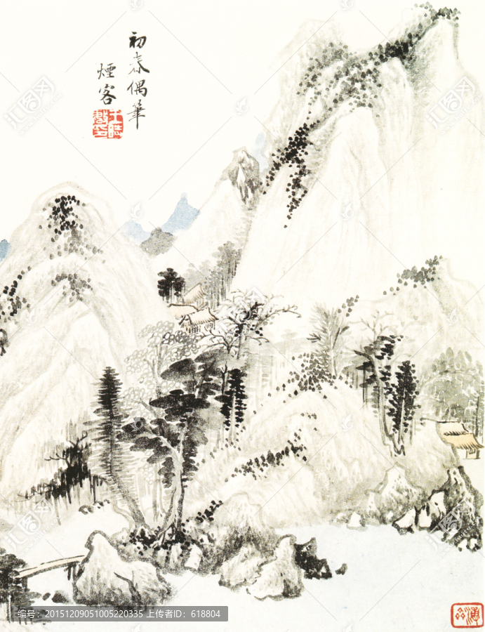 高清國畫,清初四王,山水圖